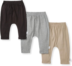 Burt's Bees Baby Unisex Knit Jogger Pants, 3-Pack Baby Sweatpants, 100% Organic Cotton Infant Bottoms