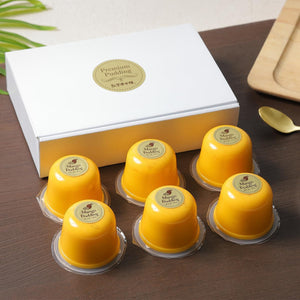 Exclusively Japanese Premium Mango Pudding | 1 Box 6 Pieces (115g x 6 pieces) | [Committed by the Established Yōkan Shop] | High-End Mango Gift Pudding High-End Pudding Gift Pudding Set High-End