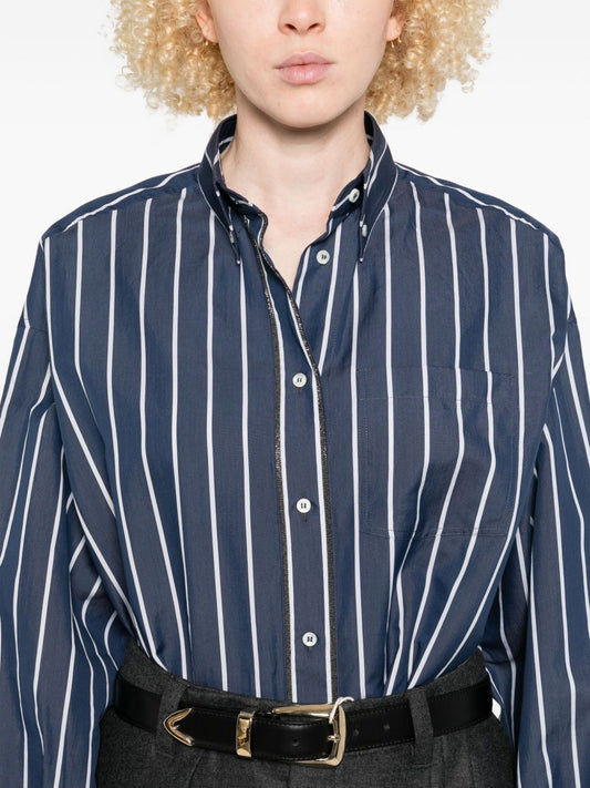Brunello Cucinelli Striped Cotton Shirt - Image 1