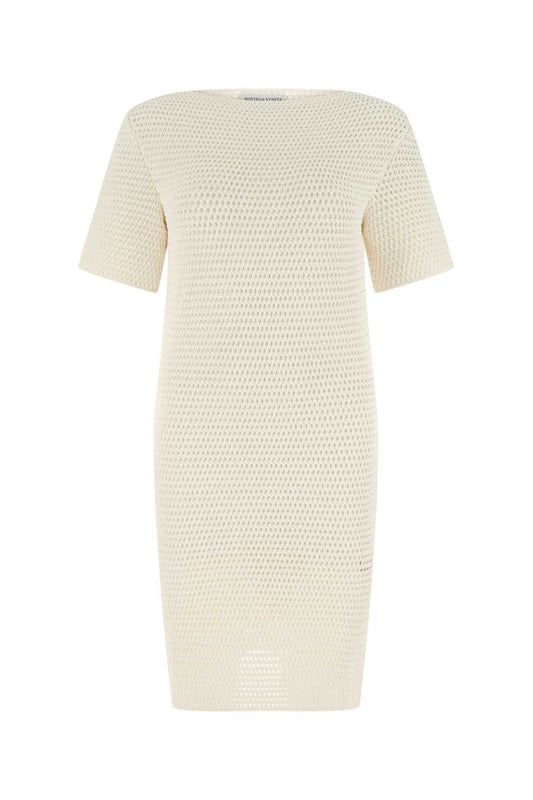 Bottega Veneta ボッテガベネタアイボリーかぎ針編みドレス - Image 1