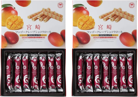 Yutaka Shokai Mango Crepe Chocolat Roll, 14 Pieces x 2