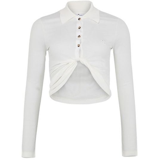 COURREGES Twist piqué crop polo - Image 1