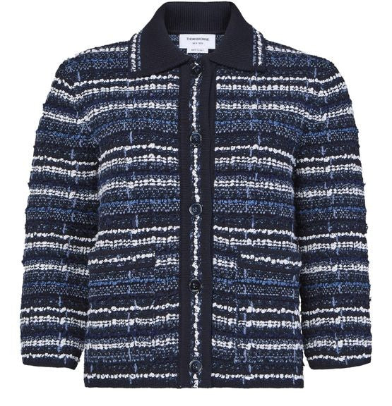 THOM BROWNE インレイ ツイードジャカード ジャケット - Image 1