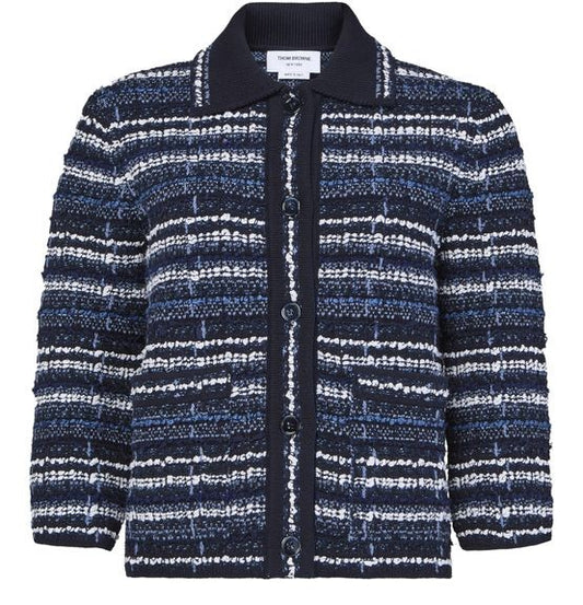 THOM BROWNE インレイ ツイードジャカード ジャケット - Image 1