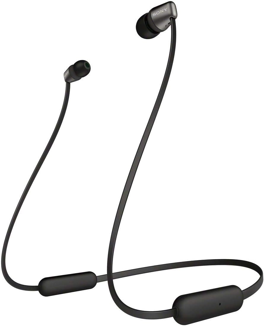 Sony WI-C310 BC Wireless Earphones, Bluetooth Compatible, Up to 15 Hours of Continuous Playback, Microphone Included, Flat Cable, 2019 Model, Black