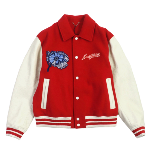 LOUIS VUITTON X YAYOI KUSAMA 'RED/CREAM' VARSITY JACKET