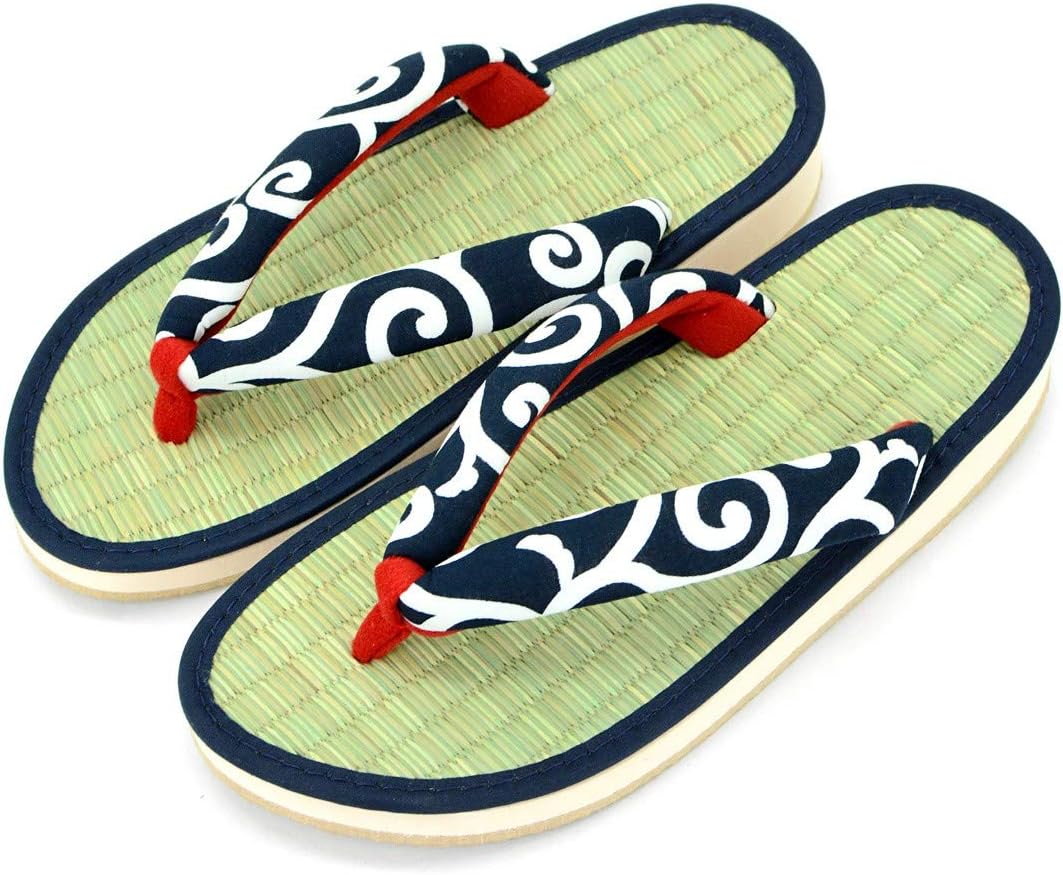 [Takeharu] Women's Sandals, Rush, Made in Japan, Zori Sandals, Round Tatami Sandals, Folding Sandals, Cute Large Size, Flowers, White, Black, Pink, Polka Dots, Non-Slip, Perfect for Your Feet,
