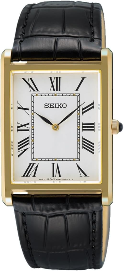 Seiko クラシックドレス(27.2mm) ホワイトダイヤル/ブラックレザーストラップ SWR104P1