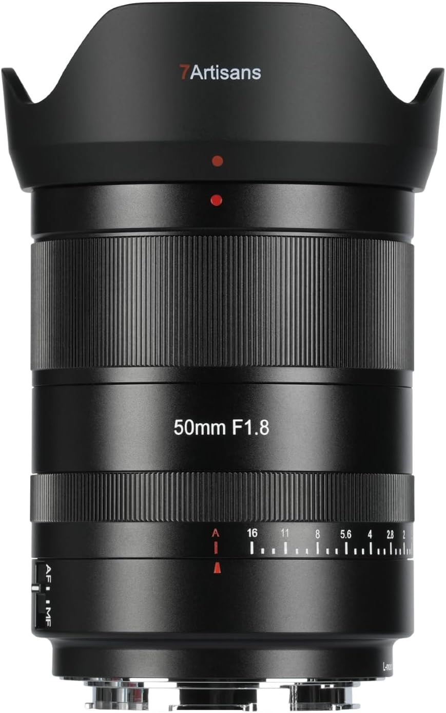 7artisans L-Mount AF 50mm f/1.8 Monofocal Lens Full Size Large Caliber Leica L/Panasonic L/Sigma L Replacement Lens Black Shichikoujo