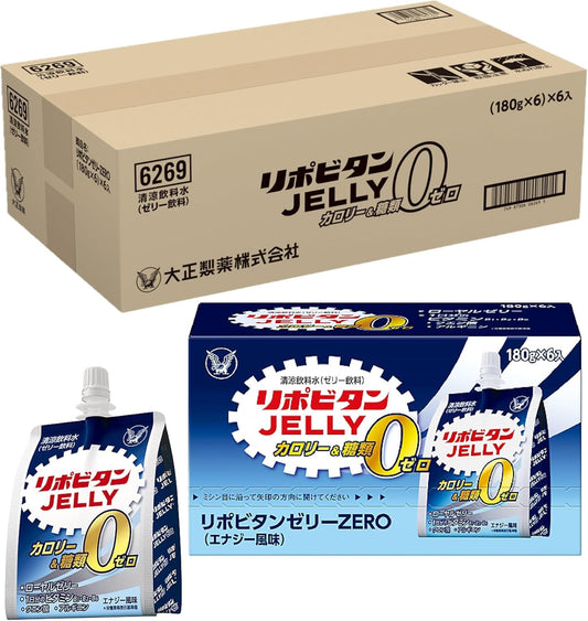Lipobitan Jelly Zero Heatstroke Prevention, 6.3 oz (180 g) x 36 Packs, Taisho Pharmaceutical Dietary Supplements, Zero Calories, Zero Sugars, Royal Jelly, Citric Acid, Arginine, Energy Flavor, 0 Calories, 0 Sugars, Vitamin B1, B2, B6