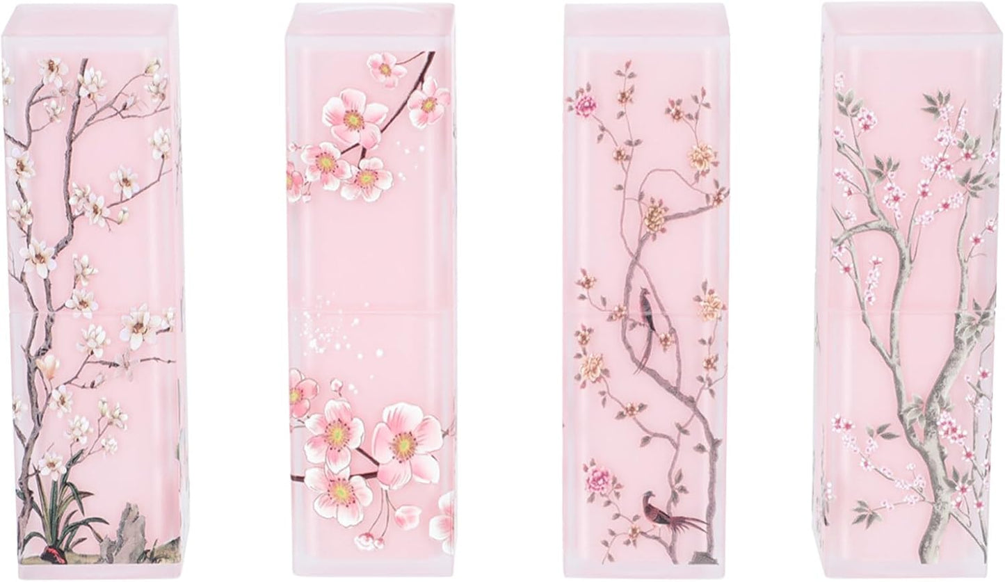 FRCOLOR Lipstick Tube Empty Lipstick Storage Container Lipstick DIY Tube Lipstick Bottle Lip Gloss Container Lipstick Lip Balm Tube Lipstick Handmade Lipstick Refill Container Set of 4 (Pink)