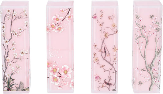 FRCOLOR Lipstick Tube Empty Lipstick Storage Container Lipstick DIY Tube Lipstick Bottle Lip Gloss Container Lipstick Lip Balm Tube Lipstick Handmade Lipstick Refill Container Set of 4 (Pink)