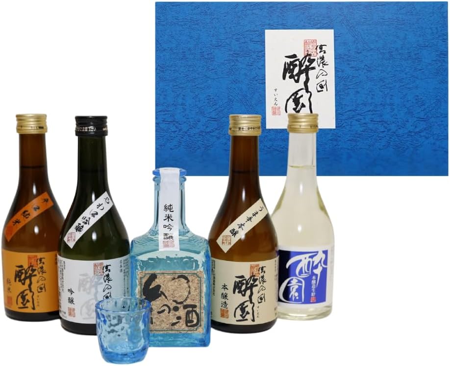 Suien Japanese Sake Taste Comparison 5-Bottle Set, Father's Day Gift Set, Summer Gift, Year-End Gift, New Year's Gift, Home Drinking, Present, Nagano Prefecture Azumino, Taste Comparison Gift