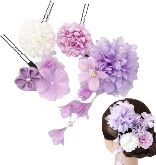 Japanese Style Kimono Hair Ornament, Yukata, Graduation Ceremony, Coming-of-Age Ceremony, Wedding, Shichi-Go-San Party, Thank You Party, New Year, Fireworks Display, Flower, Dry Flower, Hair Clip,