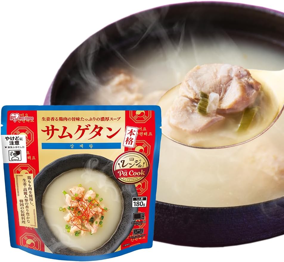 Iris Ohyama de Pa Cook Microwaveable Samgyetang, 6.3 oz (180 g), Emergency Food, Korean Cuisine, Side Dishes, Store at Room Temperature