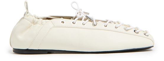 GANNI Eyelets lace up ballerinas - Image 1