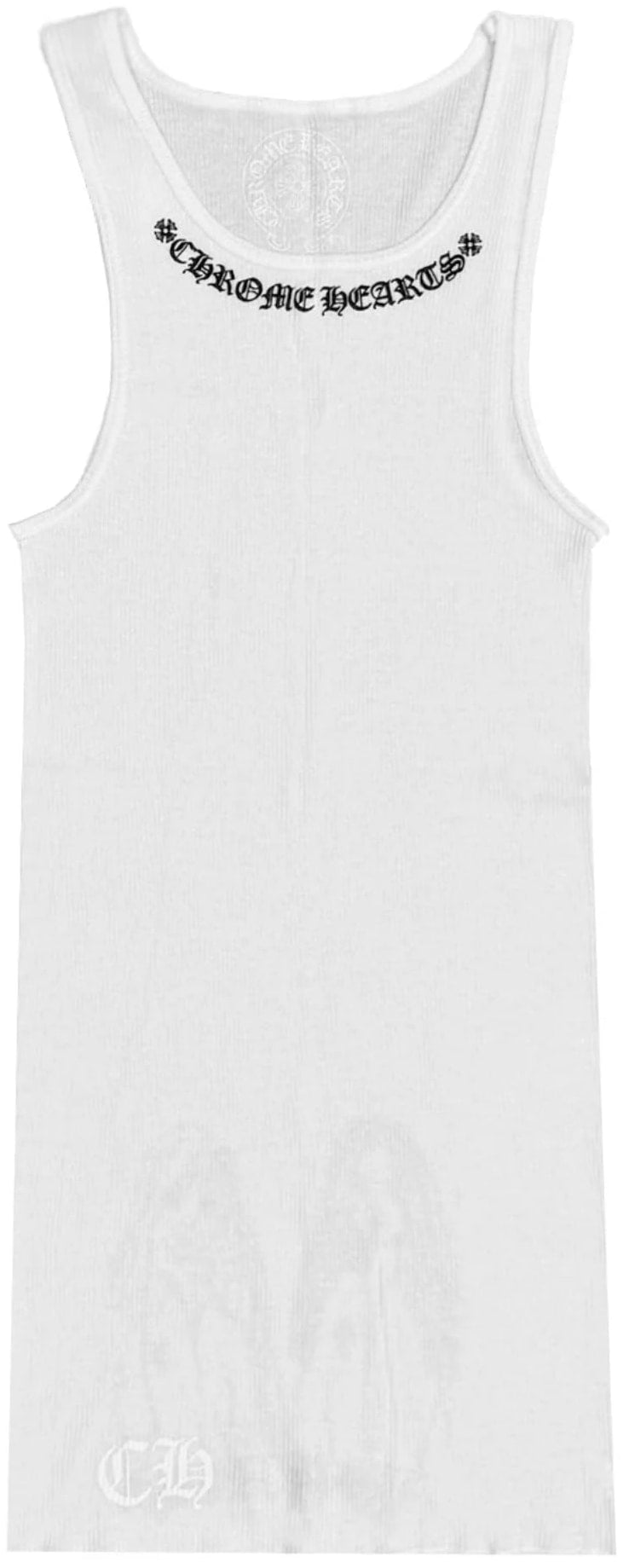 CHROME HEARTS 'MIYUMI SISTERS' WHITE NECK LOGO TANK TOP