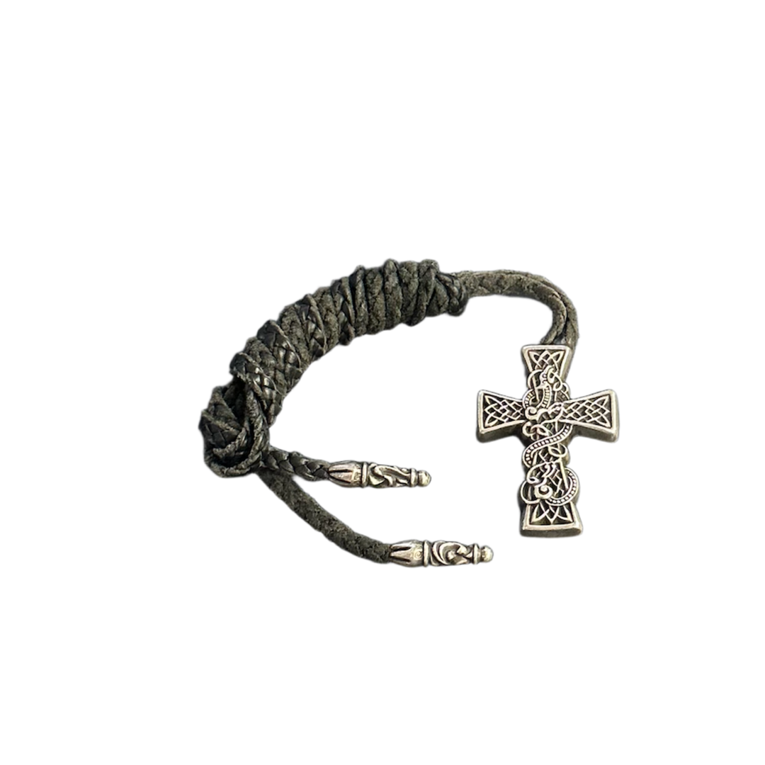 CHROME HEARTS 'BLACK/SILVER' JARVIS CROSS PENDANT NECKLACE