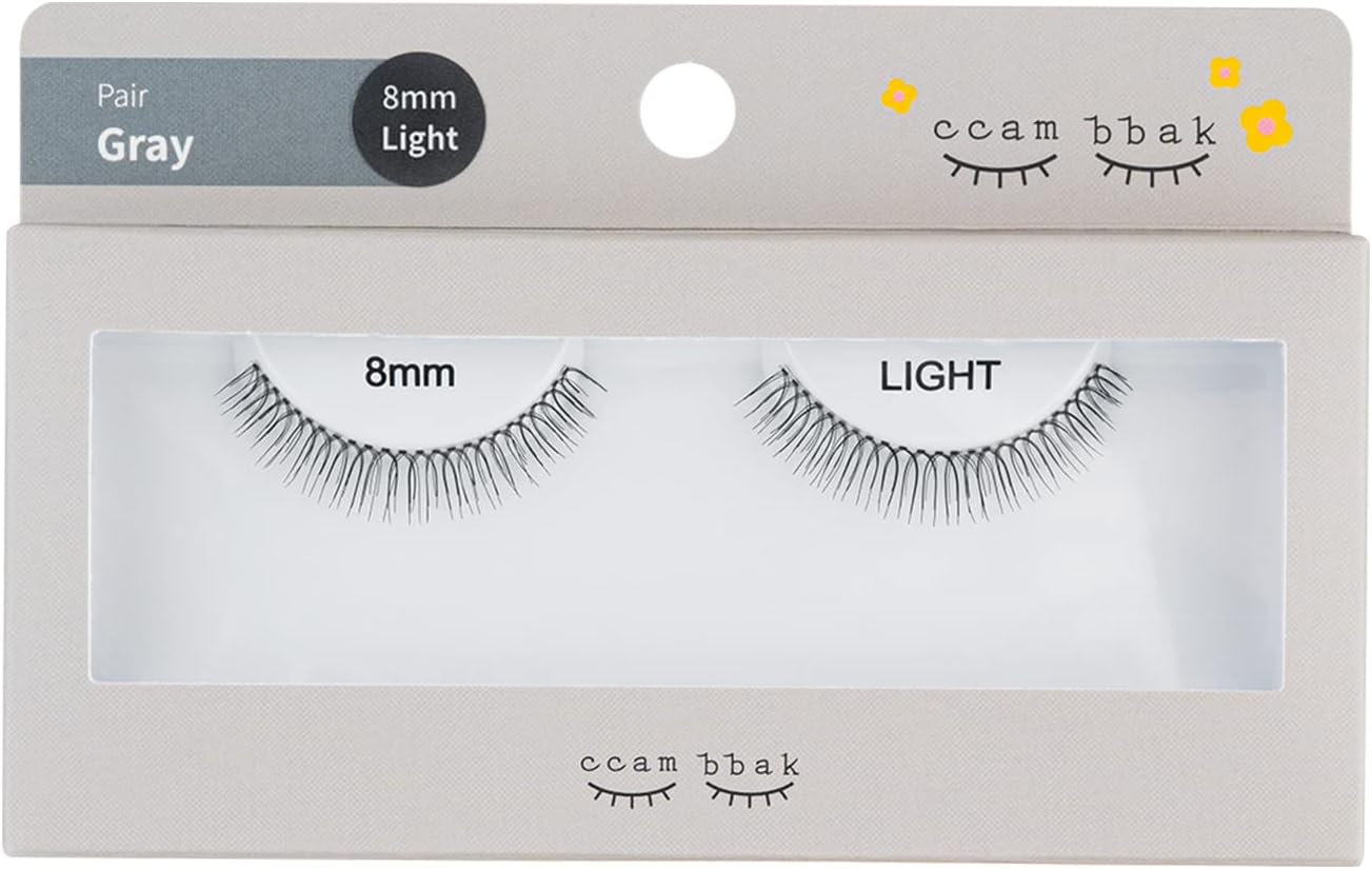 CCAMBBAK False Eyelash Extensions Semi-Permanent Idle Type 0.3 - 0.5 inches (8 - 12 mm), Matsueku Self Natural, Popular, DIY False Eyelash (8 mm, Light (Black))