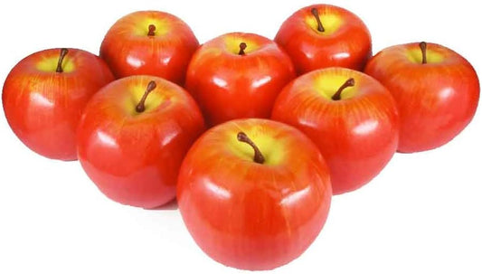 Set of 8 Realistic Apples Food Sample Fruit Model (Red II-Lightweight)