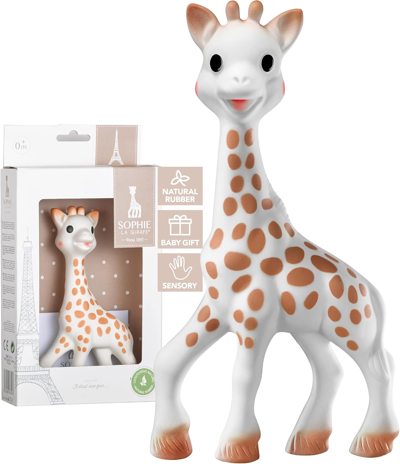 Vulli 616400 Tiny Spoon, Sophie The Giraffe, 7.1 inches (18 cm), Beige, Natural Rubber