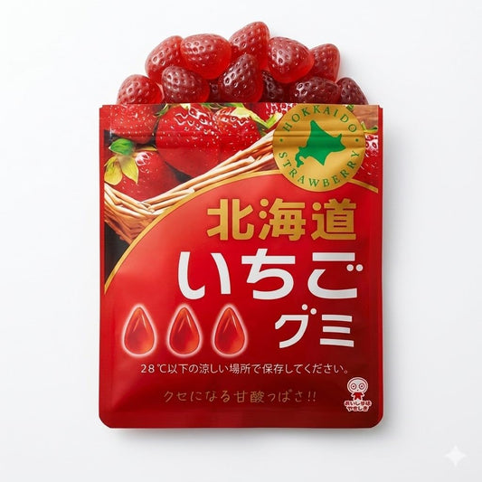 Hokkaido Limited Flavor Sugar (Strawberry Gummy) 1.4 oz (40 g) x 9 Bags