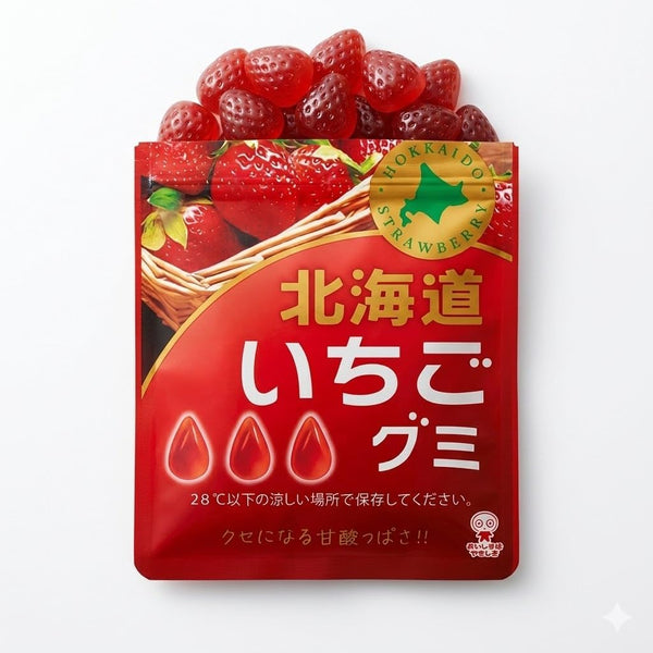 Hokkaido Limited Flavor Sugar (Strawberry Gummy) 1.4 oz (40 g) x 9 Bags