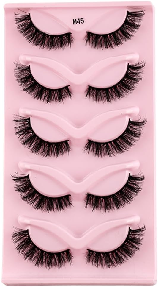 Long&Short 5ペア つけまつげ フェイクミンク まつげ 超濃密 舞台用 ロングまつげ (Long-M45)