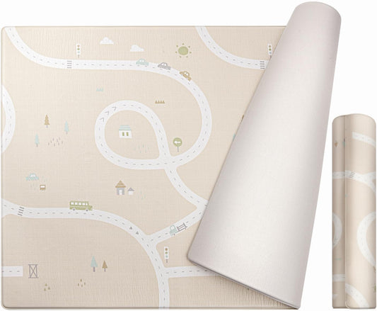Popomi Mochi Play Mat Baby Mat (Supervised by Nursery Teacher & Pregnant Woman Manipulative Teacher) | Soft, Antibacterial, Double-Sided, Noise Prevention, Anti-Slip, Waterproof