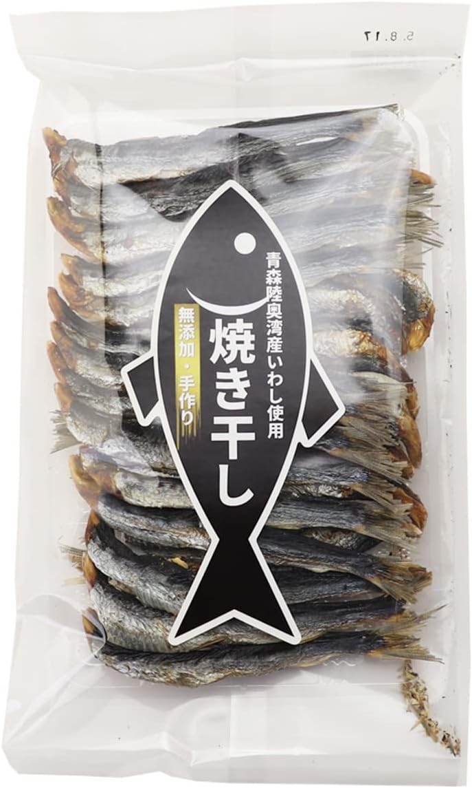 Handmade Charcoal Fire, Roasted & Dried Iwashi (Produced in Wakinozawa, Outigahama), Rakuawan, Aomori Prefecture, 3.2 oz (90 g)