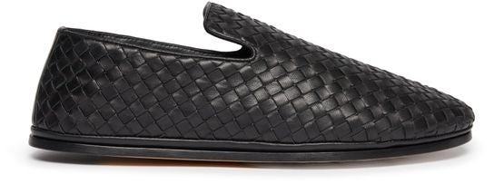 BOTTEGA VENETA イントレチャート レザースリッパ - Image 1