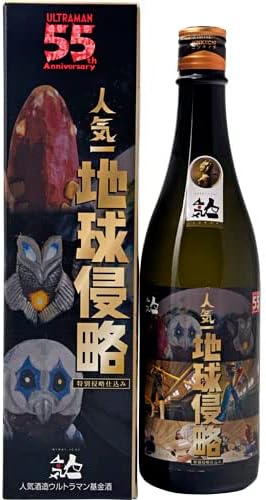Popular Sake Brewing Popular 1 Earth Invasion Ultraman Foundation Junmai Daiginjo (Japanese Sake, Fukushima Prefecture, 24.3 fl oz (720 ml)