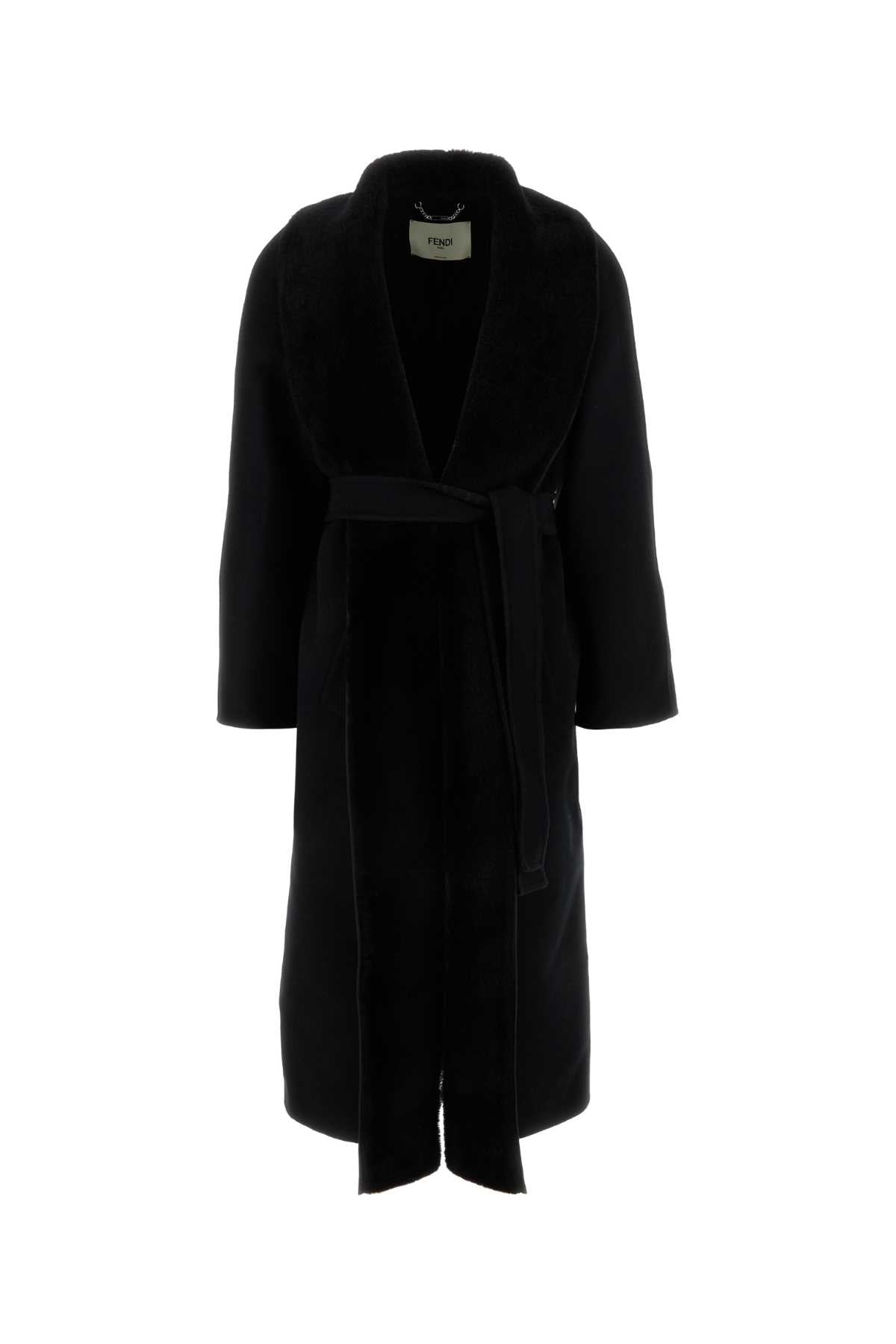 Fendi フェンディブラックウールブレンドコート - Image 1