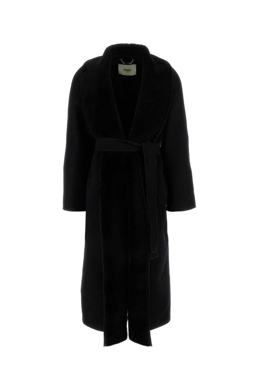 Fendi フェンディブラックウールブレンドコート - Image 1