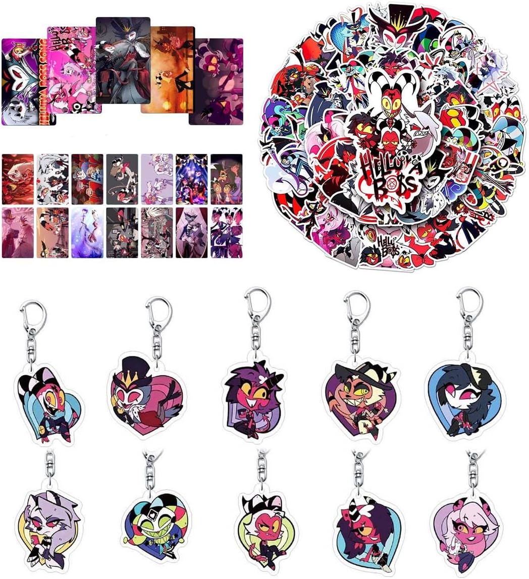 Hazbin Hotel Heluva Boss Goods Lucky Bag Alastair Angel Dust Sticker Card Case Keychain Brooch Photo Card Anime Accessories Decoration Cosplay Prop Fashionable Costume Tool Unofficial Moe Goods Bag