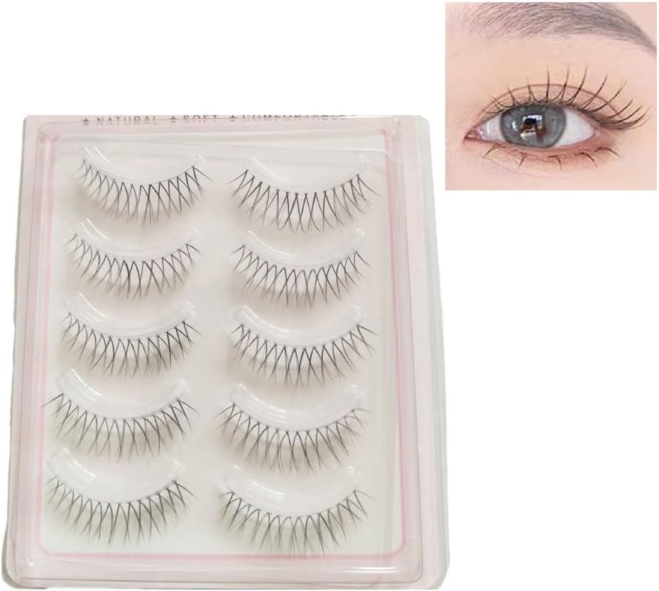 5 Pairs Natural Extra Fine V Shaped False Eyelashes Big Eye Effect Eye Makeup Eyelash Extensions Thin Long False Eyelashes
