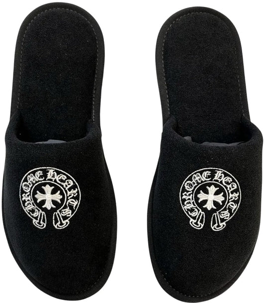 CHROME HEARTS 'BLACK' HOTEL SLIPPERS