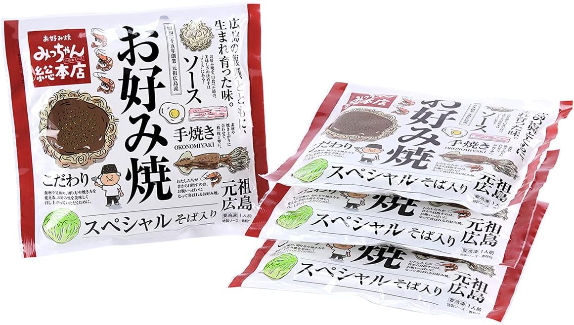 Micchan Sohonten Hiroshima Style Okonomiyaki Gift Special Set of 4