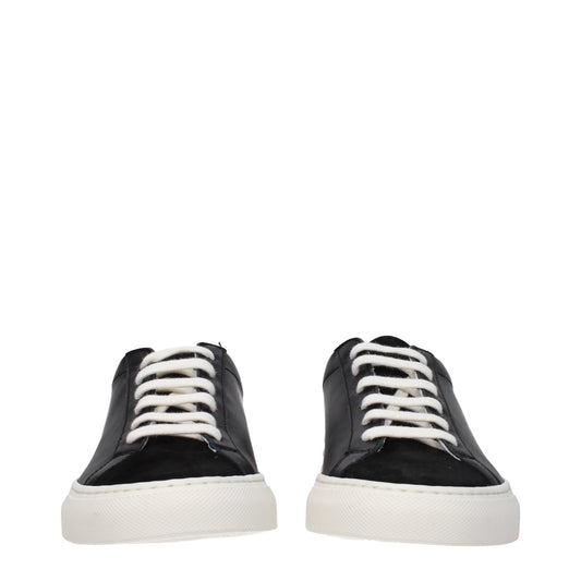 Common Projects 一般的なプロジェクトスニーカーレザーブラック - Image 1