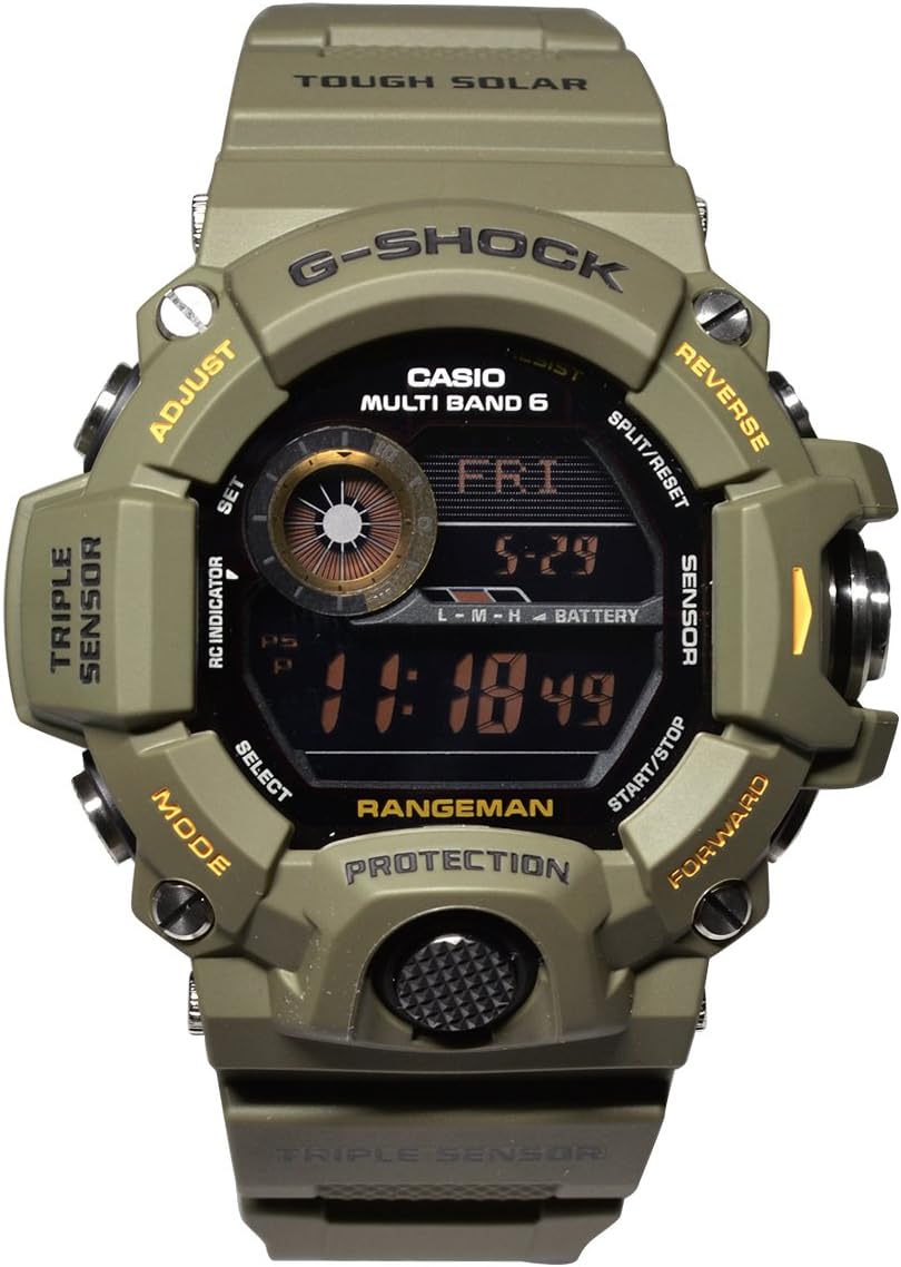 Casio G Shock Overseas Model Tough Solar Radio Clock Master of G Series Range Man Khaki (Moss Green) [GW-9400-3] [Parallel import goods], Khaki, sports