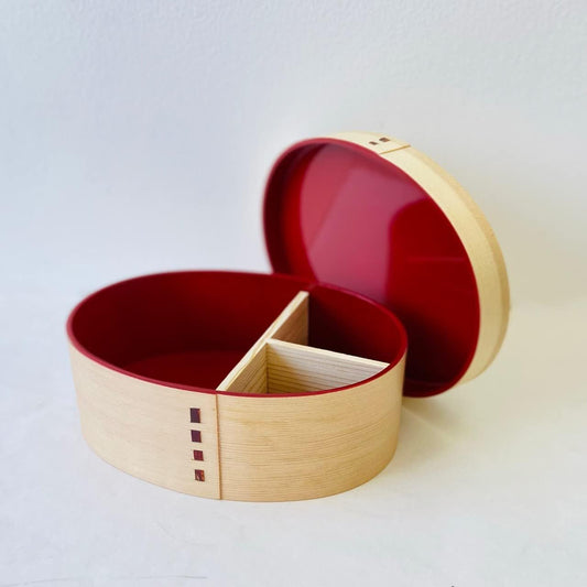 Yamaga Lacquerware Shop Kishu Magewappa Bento Box, Red Bento Box, White Wood, 23.7 fl oz (700 ml), Made in Japan, Kishu Lacquerware, Bento Box, Lunch Box