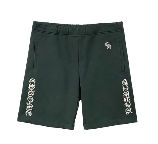 CHROME HEARTS 'GREEN' EMBROIDERED SHORTS