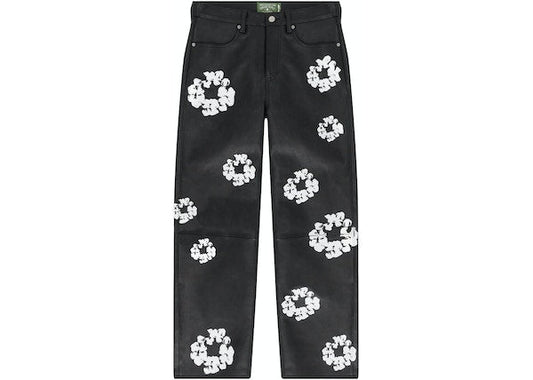 DENIM TEARS X LEVI'S LEATHER COTTON WREATH JEANS BLACK DENIM