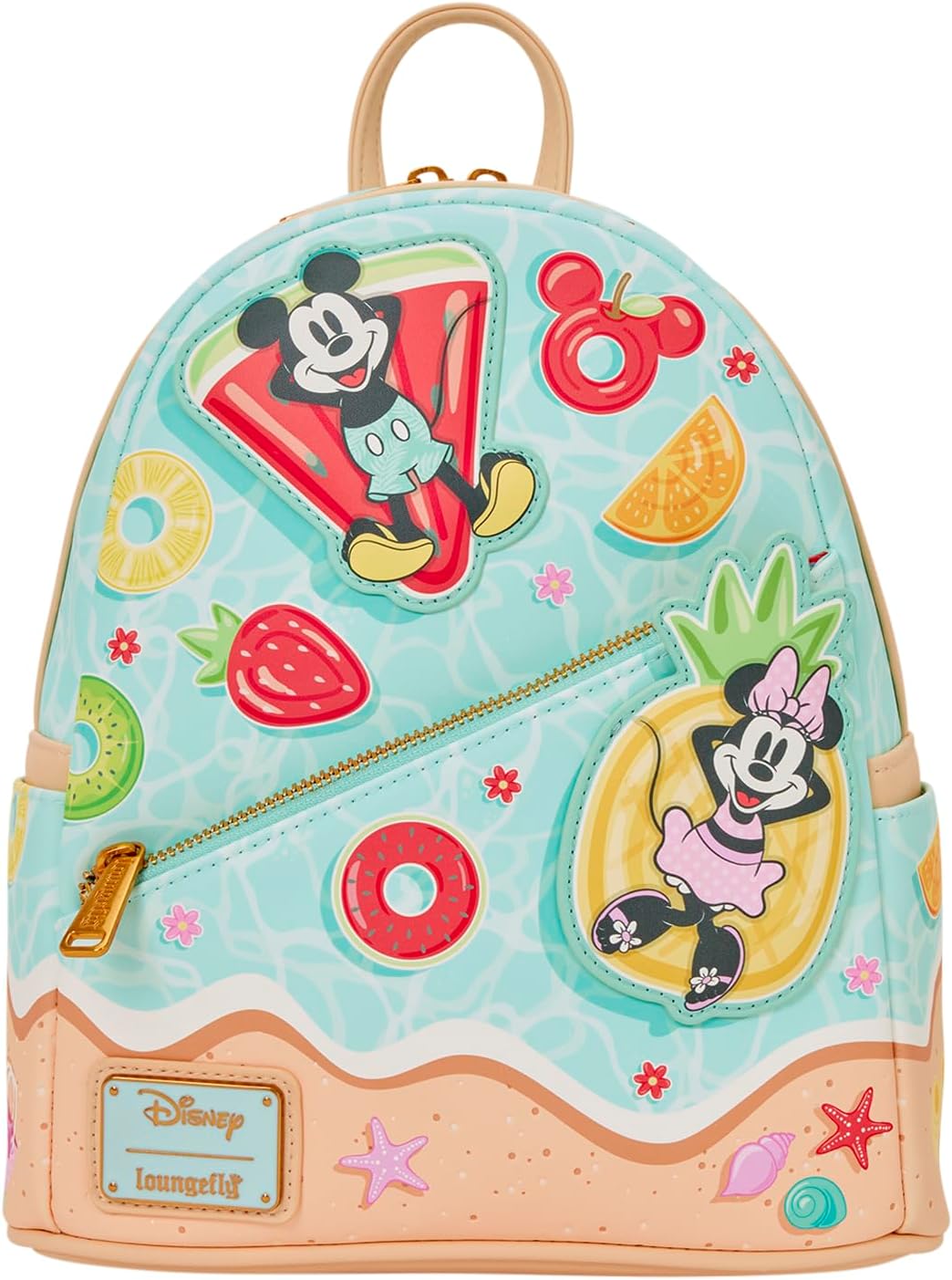 Loungefly Disney: Mickey y Minnie - Correas de hombro ajustables - Mini mochila divertida de playa - Ideal para niños y adultos - Bolsas coleccionables