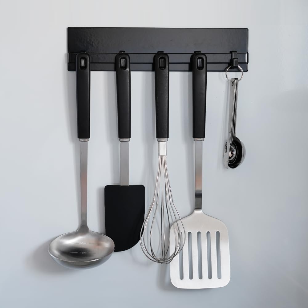 Hideable Condiment Rack, Stylish Condiment Rack, Drawer Rack, Top Rack Movable, Condiment, Spice, Bottle, Space-saving, Stove Side, Sink Above, Large Capacity Kitchen Storage (Tool Hook Black)