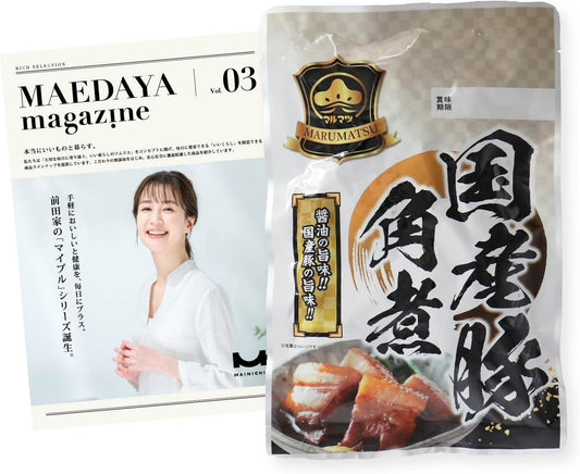 Maedaya Soft Pork Kaku Boiled Pork, 4 Bags (2.2 lbs (1 kg), Domestic Pig, Boiled Pork, Pork, Pork, Pork, Pork, Pork, Retort, Side Dishes, Side Dishes, Room Temperature, Food, Izakaya, Snacks, Sake