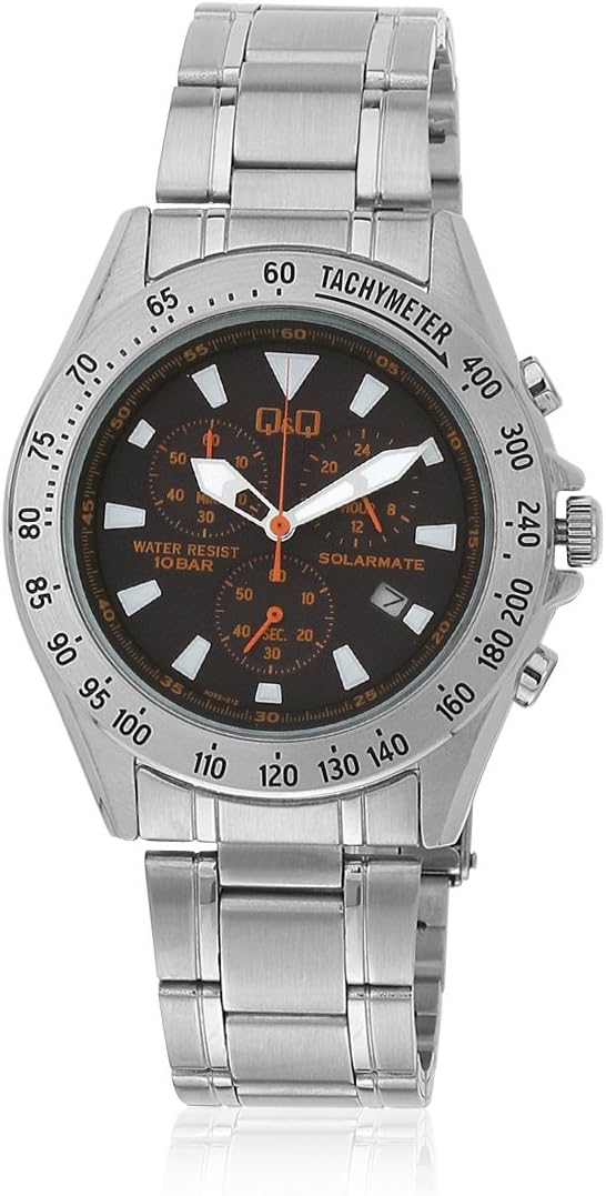 Citizen Q&Q SolarMate H022-212 Men's Watch, Solar Powered, Analog Display, Chronograph, Water Resistant to 10 ATM, Black