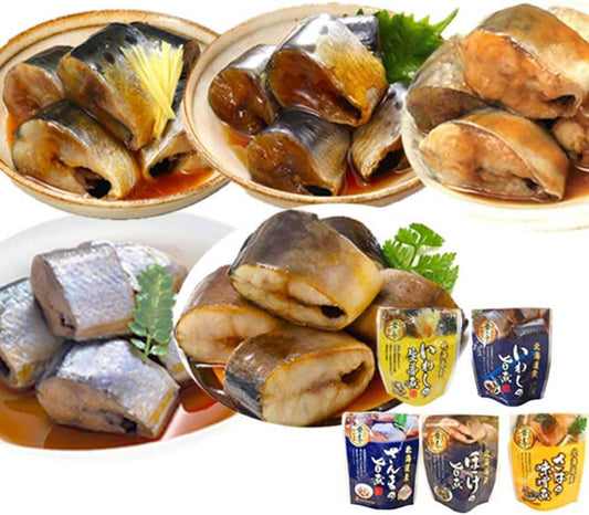 Father's Day Retort, Side Dishes, Storage at Room Temperature, Boiled Fish, 10 Meals, Made in Hokkaido, Can Eat Even Bone, Easy to Range Fisherman's Miso Soup, Japanese Food, Side Dishes, Serving Set,
