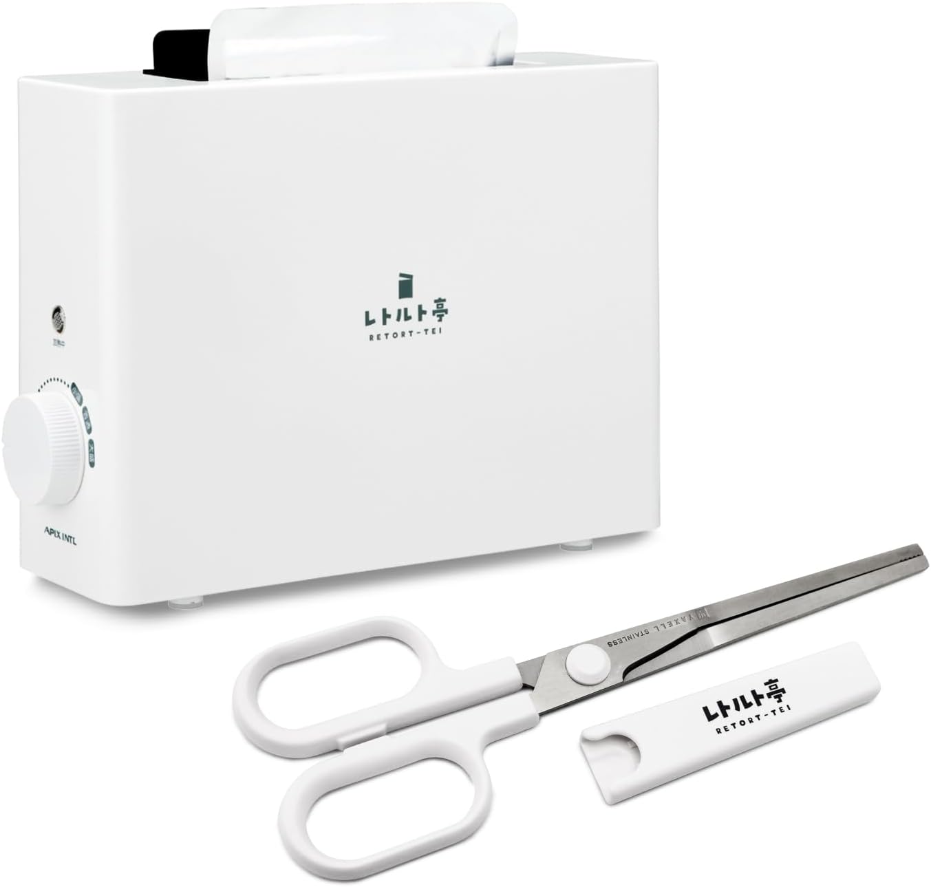 (As Seen on TV) [30 Day Extended Warranty Card & Retort Squeezer Cutter Included] Apix Retort Tee, Main Unit + Retort Cutter Set, Retort Pouch, Warm, Time-Saving, Cooking, Automatic, Pot, Hot Water,
