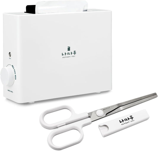 (As Seen on TV) [30 Day Extended Warranty Card & Retort Squeezer Cutter Included] Apix Retort Tee, Main Unit + Retort Cutter Set, Retort Pouch, Warm, Time-Saving, Cooking, Automatic, Pot, Hot Water,